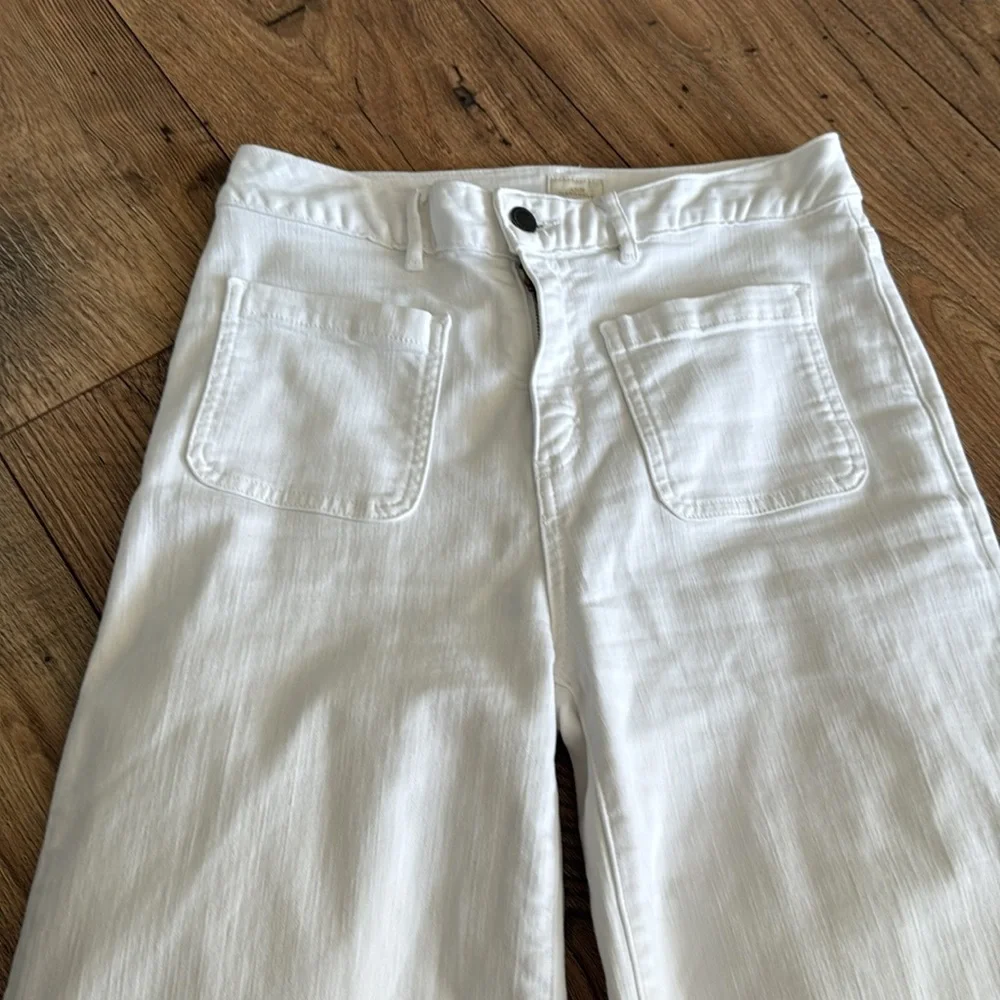 Ann Mashburn Coco Patch Pocket Jean White Stretch Denim Size 26 - Picture 9 of 10